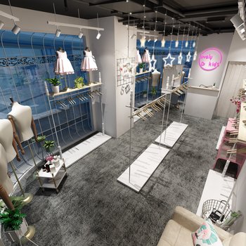 2020年最新潮流风格童装店铺效果图